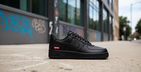 Chaussures de basketball décontractées unisexes For For Low Black Box Logo, tige en cuir véritable, fermeture à lacets, semelle intermédiaire en EVA, toutes tailles
