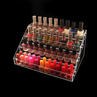Support de rangement de maquillage de bureau en acrylique transparent rotatif et pliable à plusieurs niveaux pour l'affichage de cosmétiques et de parfums