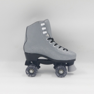 <span class=keywords><strong>Pattini</strong></span> a rotelle <span class=keywords><strong>moderni</strong></span> vintage - Griglia argentata su grigio con ruote LED - Product Image 4