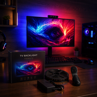 Rétroéclairage TV USB intelligent 5V avec synchronisation d'écran à 3 caméras, lumière ambiante pour moniteur PC, salle de jeu