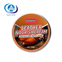 Pâte d'entretien pour cuir Daan en stock, qualité supérieure, 100g, en boîte ronde, avec effet nettoyant et brillant pour canapés