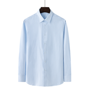 Chemise habillée homme 60% coton à manches longues, unie, infroissable, pour affaires, formelle, personnalisable OEM, uniforme, printemps, vente en gros - Product Image 2