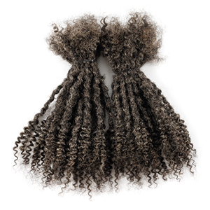 Perruques de <span class=keywords><strong>cheveux</strong></span> humains 100% naturels de 12 pouces, tresses <span class=keywords><strong>sel</strong></span> <span class=keywords><strong>et</strong></span> <span class=keywords><strong>poivre</strong></span> de 0,4 cm, longue durée, sans nœuds, pour la beauté noire - Product Image 3