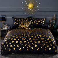 Parure de lit trois pièces personnalisable de qualité supérieure, texture estampée or, impression numérique, fibre chimique 40 fils, 400 fils/cm², style européen