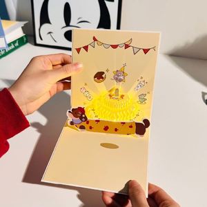 Cross-Border Pet Dog 3D Stereo Cake Birthday Greeting Creative Music Light Message Card Four-Color Printed - Product Image 4