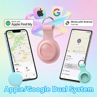 Traceur de clés intelligent AirTag compatible Apple Find My et Google Find Hub, sans abonnement mensuel, suivi mondial avec étui en silicone