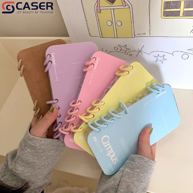 High-End Chic Summer Style Pure Color Notebook Flip Creative Design Mobile Phone Case for Iphone 17 16 15 Pro Max