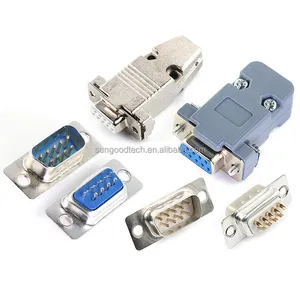 DB9 female/male 9-pin serial port connector welding type RS232 serial port COM port double row 9-pin plug connector New