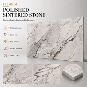 Dalle <span class=keywords><strong>de</strong></span> pierre frittée polie <span class=keywords><strong>de</strong></span> qualité supérieure pour la décoration des murs, comptoirs et sols <span class=keywords><strong>de</strong></span> villas et hôtels, aspect marbre - Product Image 3