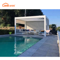 Maßgefertigte Elektrische Aluminium-Pergola Moderner Outdoor-Glasraum mit Pulverbeschichtung für Terrasse Garten Villa Hinterhof Natur