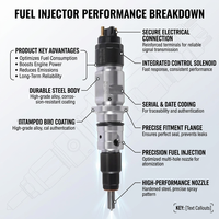 Injecteur de carburant Common Rail 0445120161 4988835 BH1X-9K526-CA pour Cummins Ford 6.7L 6 cylindres