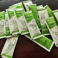 Gel WC portable, 50 sachets, gel WC en pochettes avec parfum citron, gel WC de voyage pour le camping et la randonnée en extérieur