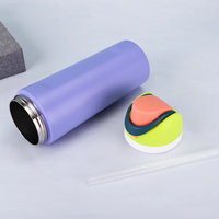 Thermos en acier inoxydable à double paroi avec logo personnalisé Tasse à paille de fruit sous vide Sports Camping Outdoor Flask Bottle American Style