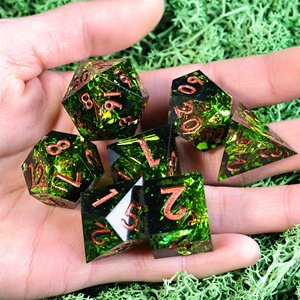 Juego de dados MINI PLANET DND, dados de resina poliédrica de colores hechos a mano con bordes afilados para juegos TRPG, juego de dados DND personalizados y D6 D20 - Product Image 2