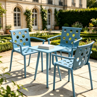 Chaise en plastique avec et sans accoudoirs, minimaliste, multicolore, imperméable, pour extérieur, jardin, patio, café, parc, empilable, creuse