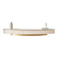 Italienisch inspiriertes, leicht luxuriöses TV-Schrank- und Couchtisch-Set, schlankes, minimalistisches Design, Stauraum, keine Montage erforderlich