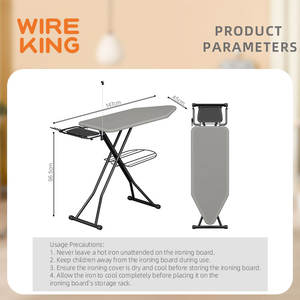 Opvouwbare strijkplank van kunststof, anti-roest, PP-materiaal, stevig frame, kledingrek, wasrek - Product Image 4