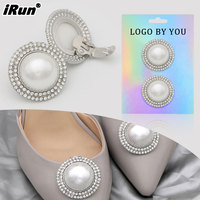 IRun Clips de strass personnalisés boucles détachables perle diamant décoration fleurs élégantes pour chaussures talons mariage
