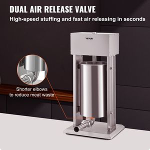 Embutidora de salchichas eléctrica Vevor de 15L de acero inoxidable con velocidad variable manual para uso doméstico y en restaurantes - Product Image 4