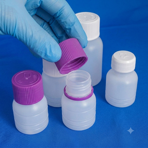 Botella Cilíndrica de Plástico PET Blanca Super International con Tapas para Uso Médico - Product Image 6