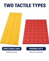Dalles de pavage tactiles 300mm 400mm 500mm 600mm de largeur, couleur personnalisée, dôme coupé, barre directionnelle, guide pour aveugles, pour trottoir