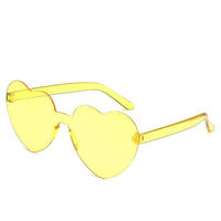 Amour coeur forme lunettes de soleil femmes sans monture cadre saint valentin coloré lunettes de soleil femme rouge rose jaune nuances voyage