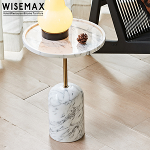 WISEMAX FURNITURE Maison italienne de luxe dans le hall d'un hôtel Café Table à thé Marbre naturel Table d'appoint ronde pour le salon - Product Image 5