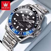 Jam Tangan Pria OLEVS 3610 Tali Baja Anti Air Original Jam Quartz Pria Fashion Mewah Kalender Dial Besar