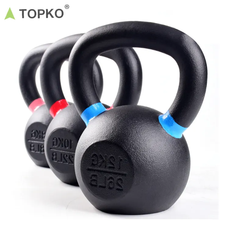 Topko Cổ Đào Tạo Tập Thể Dục Phòng Tập Thể Dục Sức Mạnh Cạnh Tranh Kettlebells Đúc Sắt Kettlebells Với Grip