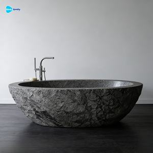 Banheira de Pedra Branca Esculpida à Mão, Barata, Independente, para Uso Interno, Design Europeu, Durável - Product Image 6