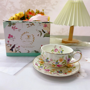 High-Value Ceramic Coffee Mug with Saucer Set Exquisite Household Afternoon Tea <b>One</b> <b>Cup</b> <b>One</b> Saucer with Gift Box Dinnerware Sets - Product Image 4