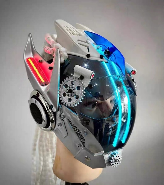 Futuristic Tech-savvy Cyberpunk Full-body Cosplay Sci-fi Armor Wearable Glowing Costumes for Stage Dance 100% Polyester Adults