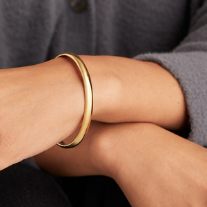 Quà Tặng Phụ Nữ Được Đánh Bóng Cao Bằng Thép Không Gỉ Mạ Vàng Đậm Vòng Đeo Tay Vermeil - Product Image 3