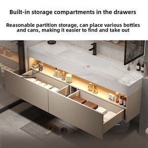 Set <span class=keywords><strong>Bagno</strong></span> Moderno di Lusso Impermeabile Sospeso <span class=keywords><strong>con</strong></span> Lavabo in Ceramica e <span class=keywords><strong>Specchio</strong></span> - Prezzo Vantaggioso - Product Image 2