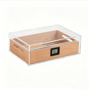 Humidor <span class=keywords><strong>de</strong></span> Acrílico Transparente al por Mayor con Higrómetro Digital, <span class=keywords><strong>Vitrina</strong></span> con Revestimiento <span class=keywords><strong>de</strong></span> <span class=keywords><strong>Cedro</strong></span> para Coleccionables - Product Image 5