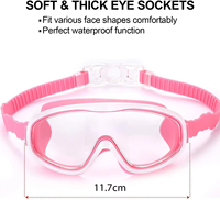 Lunettes de natation souples en silicone pour enfants avec verres en polycarbonate - Anti-buée, étanches, protection UV à 95 %, emballage en boîte PP pour 3-12 ans