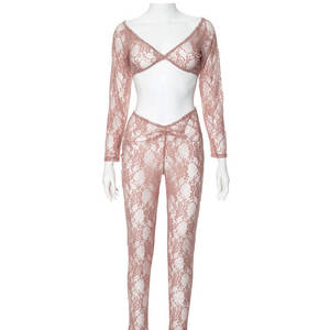 Yazlık Kadın Seksi Dantelli Büyük Yaka Üst Dar Pantolonlu Takı<span class=keywords><strong>m</strong></span> - Product Image 4