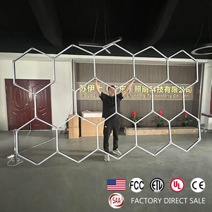 SUEZ DIY Garage Makeover Hexagon Shadowless Detailing <strong>Work</strong> <strong>Lights</strong> Honeycomb Gym Lighting Ceiling Hexagonal Led <strong>Light</strong> - Product Image 5