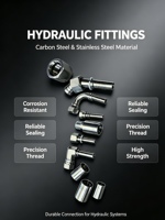 Adaptateur de Tuyau Hydraulique Droit en Acier au Carbone et Acier Inoxydable, Fourniture en Gros Personnalisée