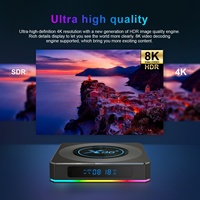 TV Box Android 11 NEW X96 X4 Amlogic S905X4 dengan Lampu RGB, 4GB/64GB, Video 8K HD, WiFi 5G, LAN, BT 4.1, POE, IP SDK, TCP