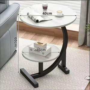 Jinshan hiện đại di chuyển MDF bằng gỗ tròn bên bảng cho nhà biệt thự khách sạn phòng ngủ phòng khách Bàn cà phê đồ nội thất - Product Image 5