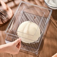 Boîte de Fermentation de Pâte de Style Japonais pour la Maison avec Couvercle Anti-Poussière en PET de Qualité Alimentaire, Rangement Réfrigérateur pour Pain et Toast