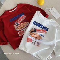 T-shirt Enfant 2026 Nouvelle Collection Automne Style Coréen Garçons Imprimé Pull Filles Bébé Chemise de Base Classe A