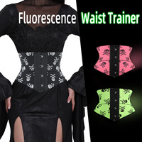 Ceinture de taille gothique à motif crâne fluorescent pour vêtements d'extérieur, gaine amincissante et ceinture abdominale de sport