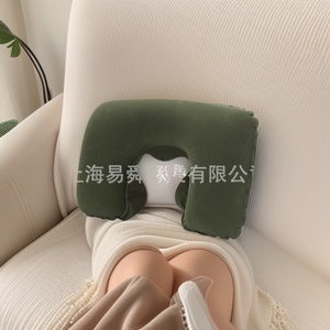 Nueva almohada inflable, almohada inflable flocada, almohada inflable en forma de U, almohada inflable de ocio al por mayor. - Product Image 1