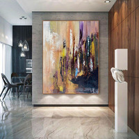 Peinture à l'Huile sur Toile Acrylique Grande et Colorée, Texture Décoration Murale Moderne pour Salon, Fabricant d'Art Mural