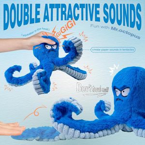Brinquedo de Pelúcia para Cães de Luxo, em Formato de Polvo, Fofo, Moderno, Casual, Inovador, com Som, Ecológico, Personalizável e Indestrutível - Product Image 2