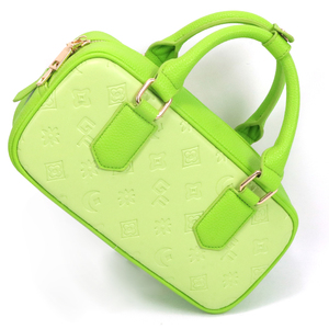 Sac à main mini Boston en PU à motif géométrique gaufré avec bandoulière amovible - Product Image 6