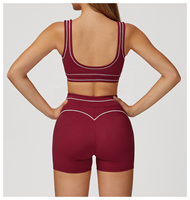 Sujetador deportivo de yoga para mujer, con bloques de color, cepillado, de soporte alto y anchura ampliada