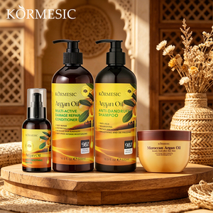 KORMESIC – Kit de Soins Capillaires Hydratants Multi-Actions à l'Huile d'Argan et Kératine, Marque Privée – Shampoing et Huile Capillaire Nourrissante Anti-Pelliculaire - Product Image 1